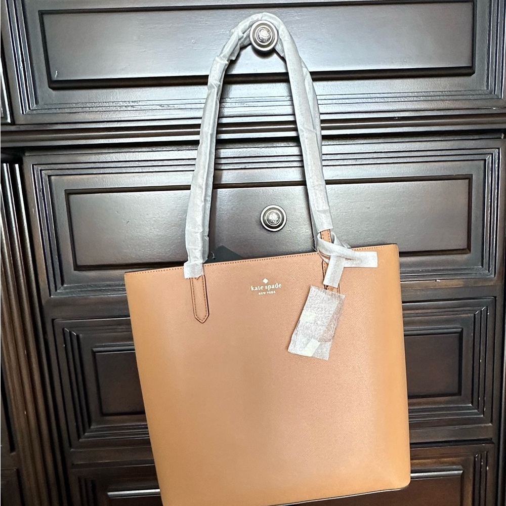 Kate Spade Brynn Tote, classic saddle color, 14w x 12h x 4d